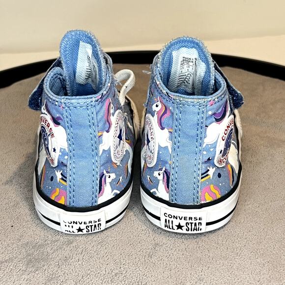 Converse Chuck Taylor All Star Unicorn Canvas Hi-top Girl Size 6 Toddler Blue - Picture 4 of 6
